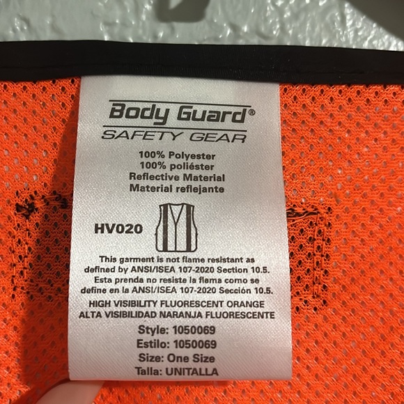 Body Guard Safety Gear Vest Reflective Material One Size - Picture 3 of 4